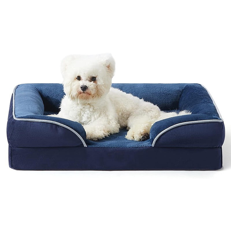 Cooling Dog Bed Memory Foam, Waterproof Dog Bed for Extra Large Dogs, Orthopedic Jumbo Breed Dog Bed with Bolster & Removable Cover