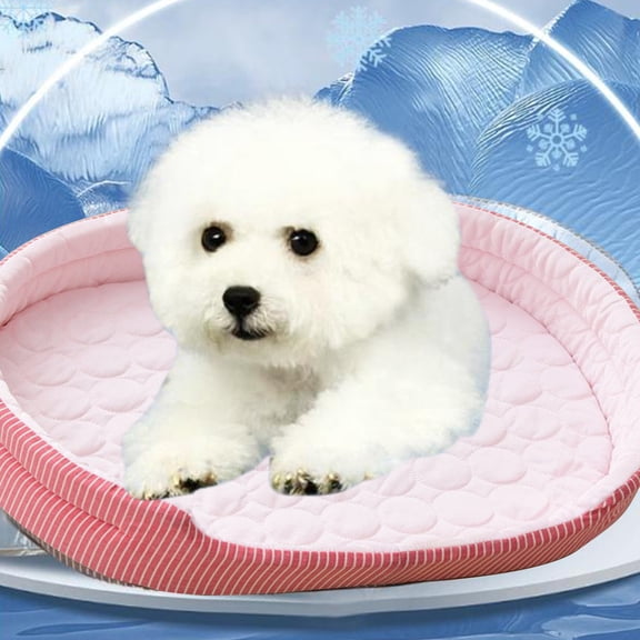 Cooling Dog Bed, Summer Comfy Cat Bed Pad, Breathable Pet Cooling Mat for Cats & Small - Medium Dogs, 20" x 15" Kennel Bed Pad with Non-Slip Bottom, Pet Sleeping Pad for Home and Travel (Pink)