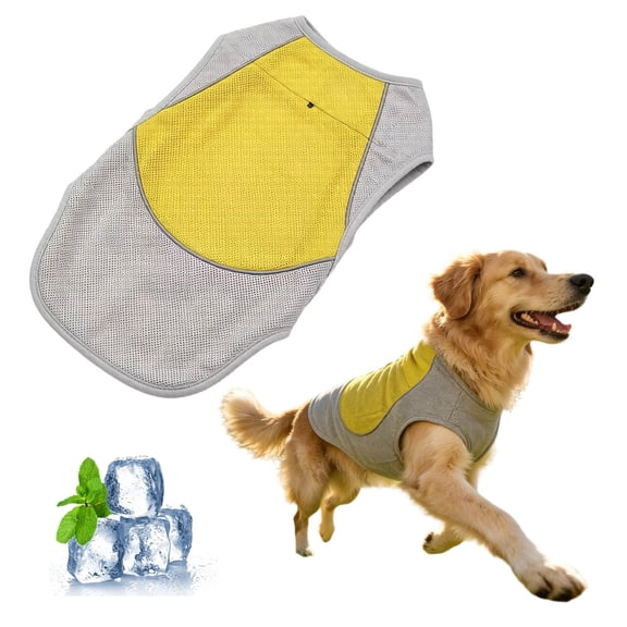 Cooling Dog Vest With Ice Pack Pocket, Breathable Summer Dog Coat