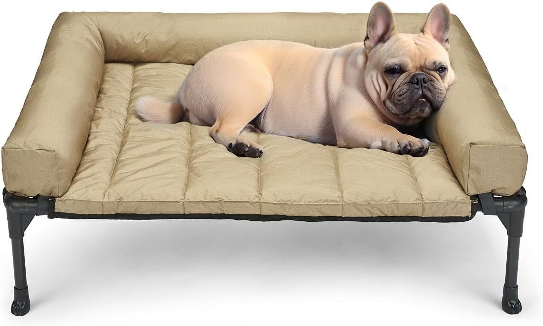 Picture of Cooling Elevated Dog Bed Add Removable Waterproof Bolster Cushion Mat ...
