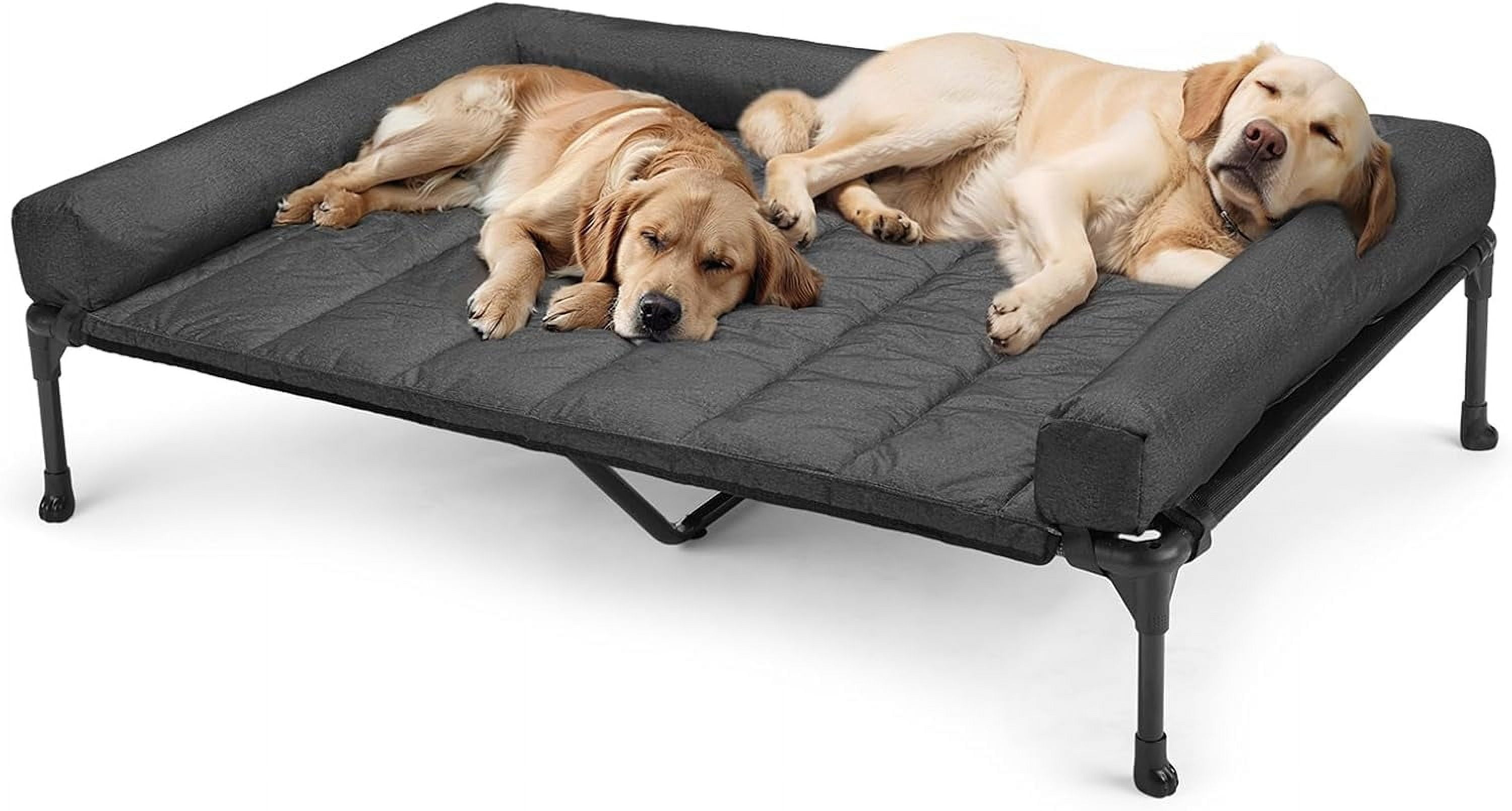 Image showcasing Cooling Elevated Dog Bed Add Removable Waterproof Bolster Cushion Mat ...