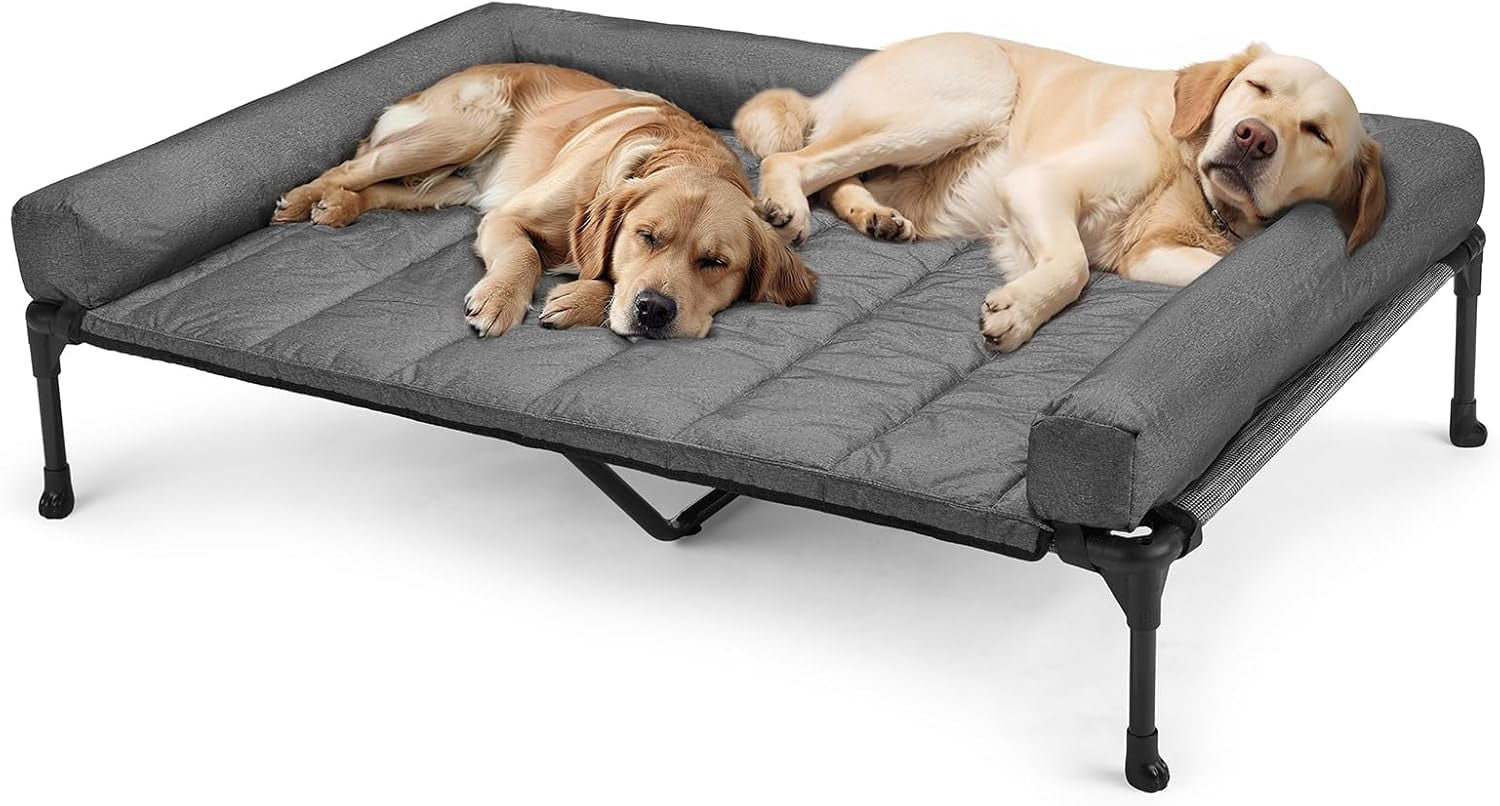 Picture of Cooling Elevated Dog Bed Add Removable Waterproof Bolster Cushion Mat ...