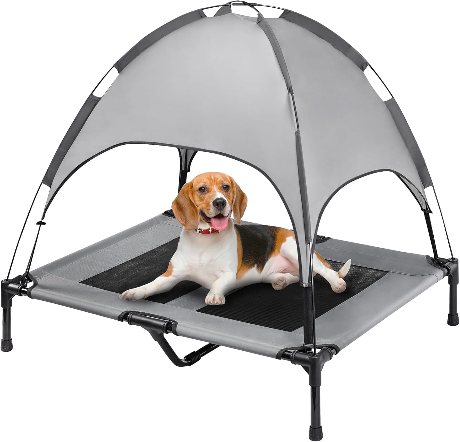 Cooling Elevated Dog Bed with Canopy,36in Waterproof Raised Pet Cot ...