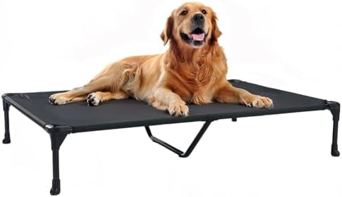 Cooling Elevated Dog Bed, Portable Raised Pet Cot with Washable & Breathable Mesh, No-Slip Feet Durable Dog Cots Bed for Indoor & Outdoor Use, X Large, CWC1803-XL