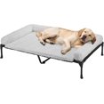 thumbnail image 1 of Cooling Elevated Dog Bed + Removable Deluxe Plush Pillow Cushion, Raised Dog Bed with Washable Bolster Mat, Breathable Teslin Mesh, No-Slip Feet, 47" x 29" Dog Couch Bed,, 1 of 12