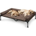 thumbnail image 1 of Cooling Elevated Dog Bed + Waterproof Removable Pillow-Top Mat, Bolster Dog Cot Bed, Raised Pet Cot with Breathable Mesh, No-Slip Feet, Dog Sofa Bed for Indoor& Outdoor, XXLarge, Brown, 1 of 14