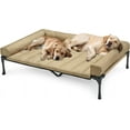 thumbnail image 1 of Cooling Elevated Dog Bed Add Removable Waterproof Bolster Cushion Mat, Raised Pet Cot with Breathable Teslin Mesh, No-Slip Feet, Dog Couch Bed for Indoor Outdoor, 59x37.5inches, Beige,, 1 of 14
