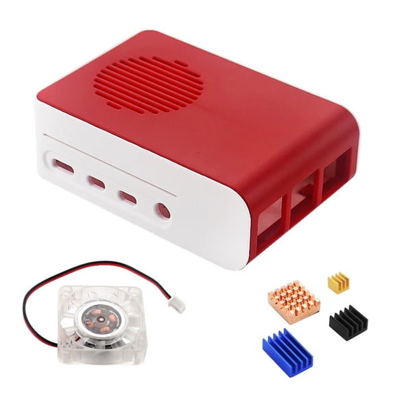 Cooling Enclosure Case for RaspberryPi4 Heatsink Case Redand White Plastic Shell Durable and Stylish