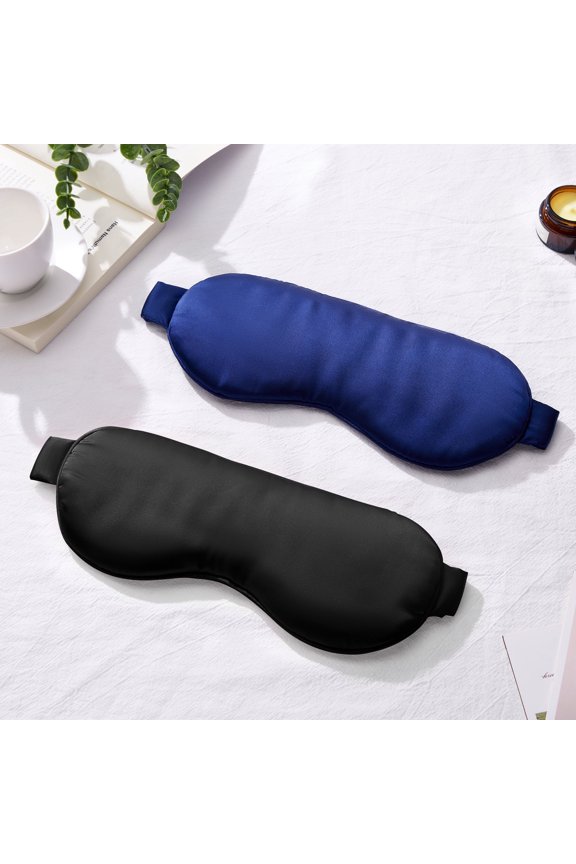 Cooling Eye Mask 2 Packs - Reusable Gel Ice Pack for Dark Circles, Swelling Relief Adjustable Band (Black Blue)