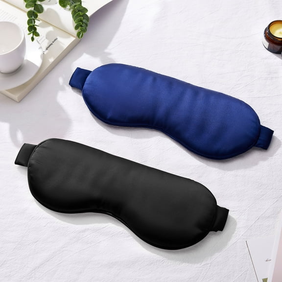 Cooling Eye Mask 2 Packs - Reusable Gel Ice Pack for Dark Circles, Swelling Relief Adjustable Band (Black Blue)