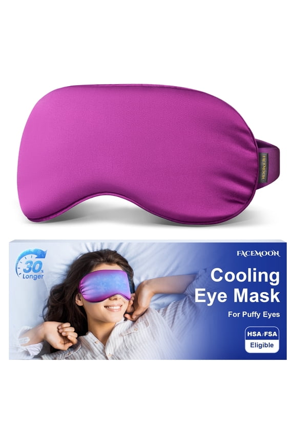Cooling Eye Mask for Puffy Eyes - FSA HSA Eligible, Cold Compress for Migraines Headache and Puffiness, Relaxation Gifts for Women, Gel Sleep Mask for Dark Circles, Reusable Face Ice Pack(Purple)