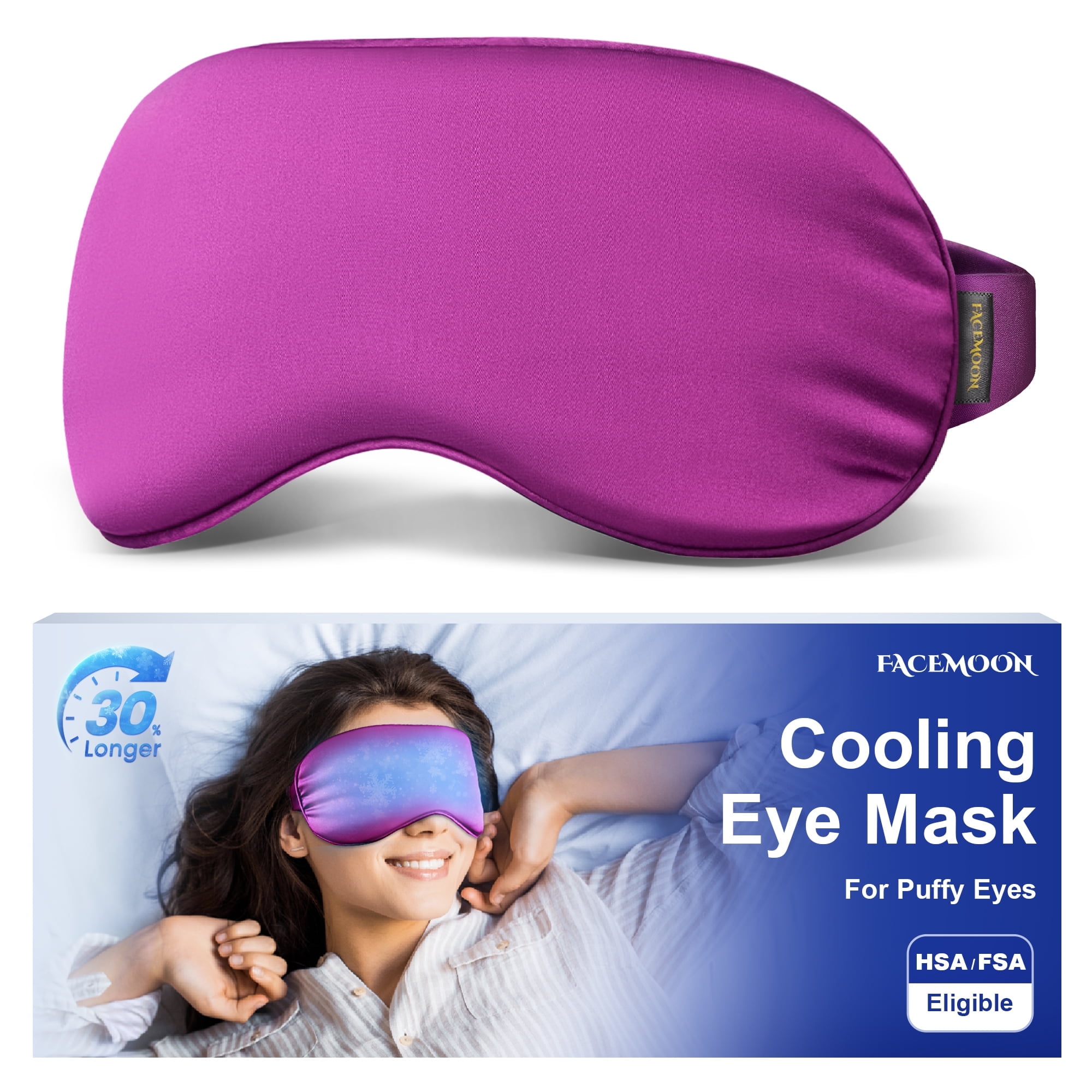 The Coupon deal of  Cooling Eye Mask for Puffy Eyes - FSA HSA Eligible, Cold Compress for Migraines Headache and Puffiness, Relaxation Gifts for Women, Gel Sleep Mask for Dark Circles, Reusable Face Ice Pack(Purple)