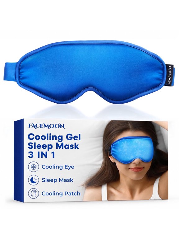 Reusable Cooling Gel Eye Mask, Adjustable Strap, Blue, 1 Count