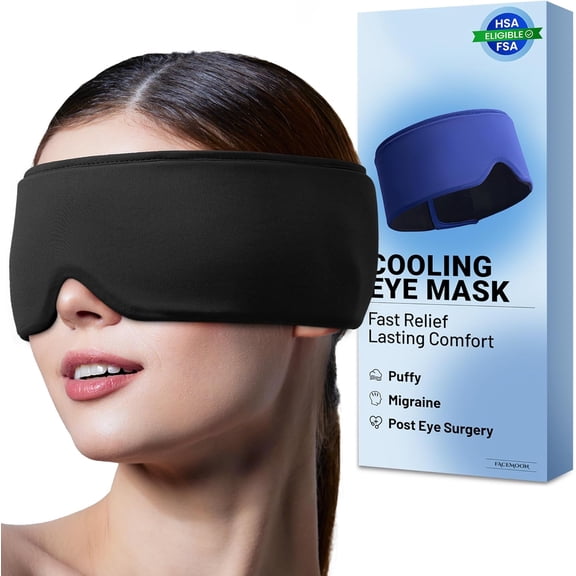 Cooling Eye Mask for Puffy Eyes and Swelling, Reusable Cold Compress Gel Eye Pack for Under Eyes, Temples, Headache Relief, Tired Eyes, Sinus Pressure and Morning Depuffing