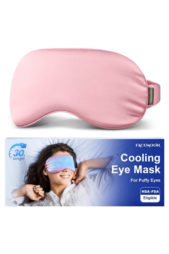 Cooling Eye Mask for Puffy Eyes - Migraines Headache Relief Ice Pack Mask Products - Face Cold Compress After Surgery - Great Birthday Gifts for Women Mom Grandma Sister Girlfriend Teacher (Pink)