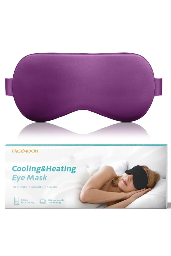 Cooling Eye Mask for Puffy Eyes, Migraines & Dark Circles - Gel Ice Pack with Adjustable Strap, Cold Compress for Swelling Relief (Purple)