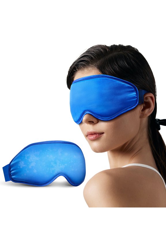 Cooling Eye Mask for Puffy Eyes and Eye Fatigue, Reusable Gel Compress for Relaxation and Daily Use - Blue