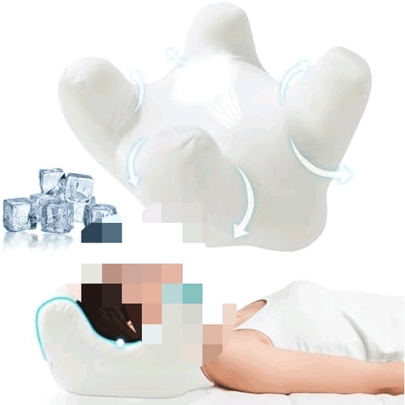 Cooling Fabric Face Pillow, Ergonomic Beauty Pillow for Neck, Shoulder Pain Relief, Memory Foam Face Down Pad Contour Cushion for Side, Back and Stomach Sleepers$$Bedding