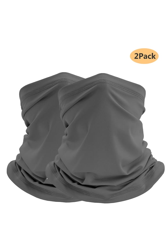 2 Pack Cooling Face Mask Men Women Sun Protection Lightweight Breathable Mask for Summer Drak Gray
