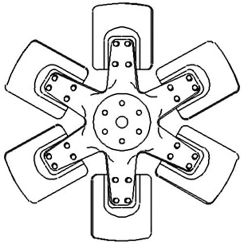 Cooling Fan - 6 Blade fits International Hydro 100 886 986 1066 1086 1466 1468 1486 3388 4166 4186 6388 69759C3 69759C2 69759C1 531229R1