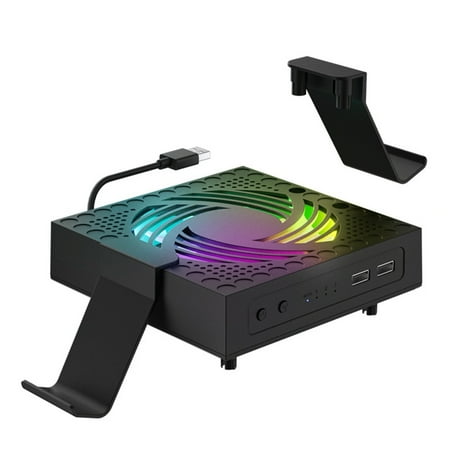 Cooling Fan Dust Proof for Xbox Series X Console with Colorful Light Strip,Dust Cover Filter,Low Noise Top Fan