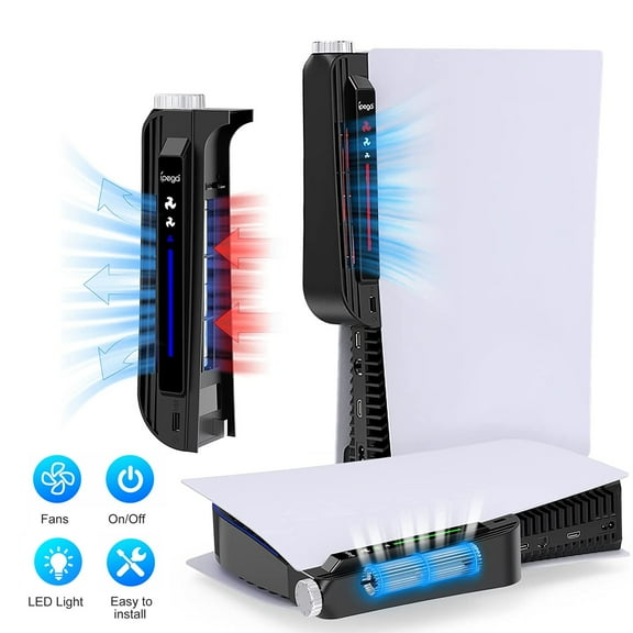 Cooling Fan Fit for PS5 Disc/Digital Edition, EEEkit Centrifugal Cooling System with 3 Speeds Control Knob, LED Indicator, USB Powered Cooling Fan Compatible with Playstation 5 Console