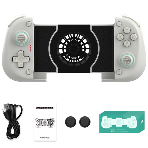 Cooling Fan Handheld Gamepad with Stretch Grip, 5.2 Wireless Pairing and Console Button Layout for Home Travel