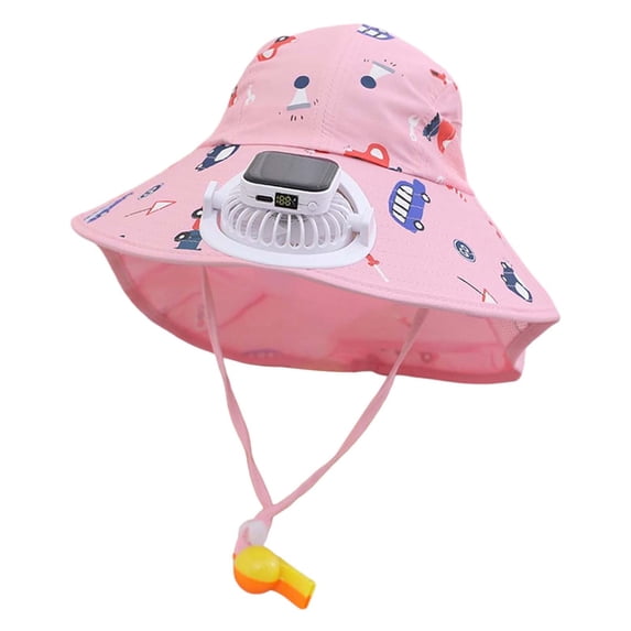 Cooling Fan Hat for Kids 3-12Years Quick Drying Solar Powered Fan Caps Sun Protective Hat UPF 50+ UV Protection Children Solar Fan Fishing Hat