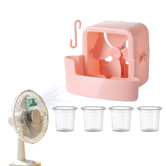 Cooling Fan Ice Attachment, Hangable Ice Box Cup Cooler, Portable Air Cooling Device, Fan Accessory, Summer Heat Relief Design, Home Office Bedroom Outdoor Use Balcony Festival Patio Outdoor, Pink