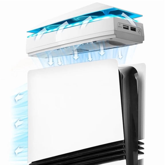 Cooling Fan for PS5 Pro, 3-Speed Adjustable Cooling Fan with RGB Light Dust Cover, Low Noise Fan Cooler with 2 USB Port for PS5 Disc/Digital Edition Console