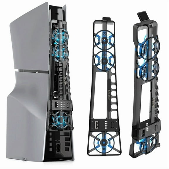 Cooling Fan for PS5 Pro/PS5 Slim/PS5 with LED Light,PlayStation 5 pro Fan Cooler System, Adjustable Speed (3 Speeds Mode),with USB Port Memory Function External Cooling Fan