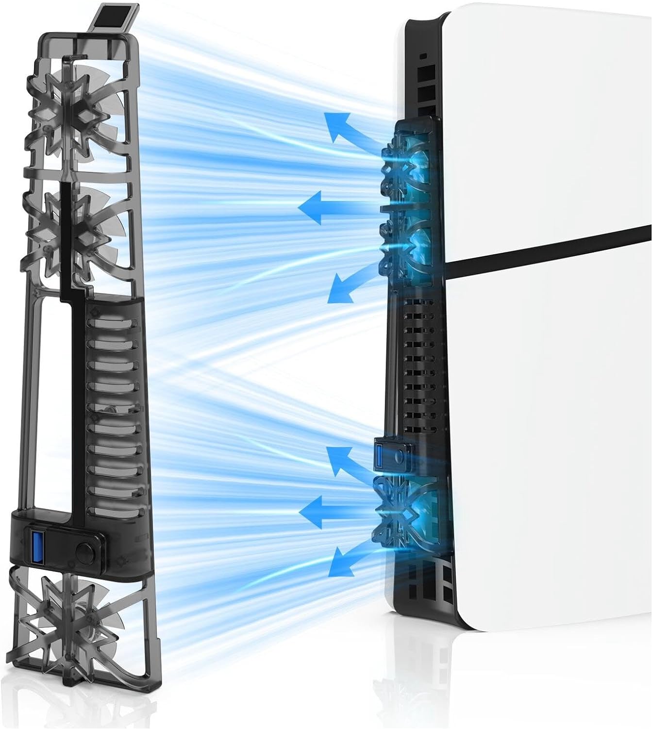 Cooling Fan for PS5 Slim Console, RGB Light Cooler Fan for PS5