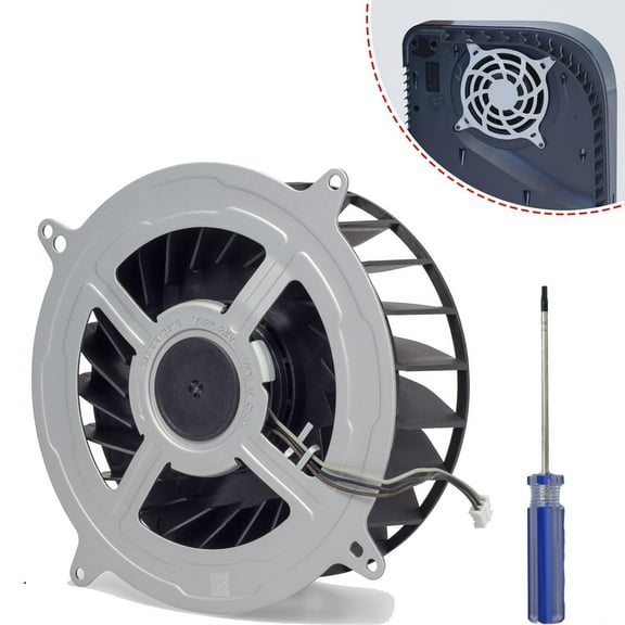 Cooling Fan Replacement for PS5,Internal Cooling Fan 12047GA-12M-WB-01 12V 2.4A 23 Blades Fan General 17 Blades G12L12MS1AH-56J14 Fan,With T8 Screwdriver