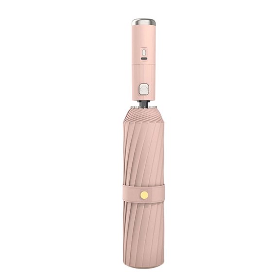 Cooling Fan Umbrella with Auto Open Feature and Rechargeable Fan Function Portable Sun Shade for Outdoor Activity