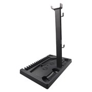 Cooling Fan Vertical Cooling Stand , with 2 Controller Station, 15 Games Storage Slot, Headset Storage Holder