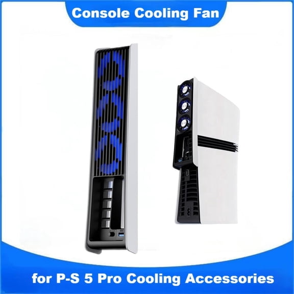 Cooling Fan for Ps 5 Pro, Upgraded Quiet Cooler Fan with LED Light for Ps 5 Pro Console Digital & Discs Edition