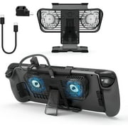 Cooling Fan for Steam Deck/Switch OLED/Switch, Cooling Fan Dock with Dual C-Port Adapter, 3-Speed Adjustable, Double Fans, Blue RGB LED