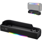 Cooling Fan for Switch 2 Docking Station Heat Sink Base with USB/NGC Expansion RGB Lighting Dual-Fan for Switch 2 Wall Mount No Expansion