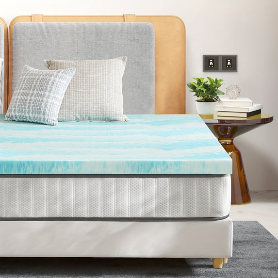 Cooling Gel Memory Foam Mattress Topper - Soft, Breathable Bed Pad for Sleeper Sofa, RV, Camper - CertiPUR-US Certified