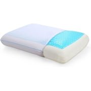 Cooling Gel Memory Foam Pillow, Reversible Ergonomic Design for Hot Sleepers, Pressure Relief and Spine Alignment with Side Back Contouring Support