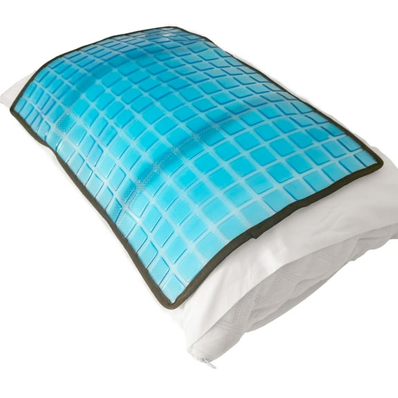Cooling Gel Pillow Pad w/ Chill Gel Cells - No Water Filling & Non-Leaking Cooling Mat - Relief For Sleep, Night Sweats, Hot Flashes, Laptops, Dogs & More - As Seen On TV