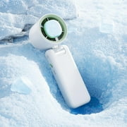 Cooling Portable Fan, Foldable Handheld Fan Speed 1-100 Adjustable Mini Fan Ice Mode, Battery Powered Mini Fan for Travel Camping Outdoor, White