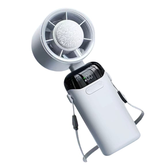 Cooling Handheld Neck Fan, Ice Compress Fast Speed Portable Cooler Fan, USB Rechargeable Hanging Neck Personal Fan, Adjustable Angle Dual Use Hand & Neck Fan, Pocket Cooling Fan, Mini Cooler Fan