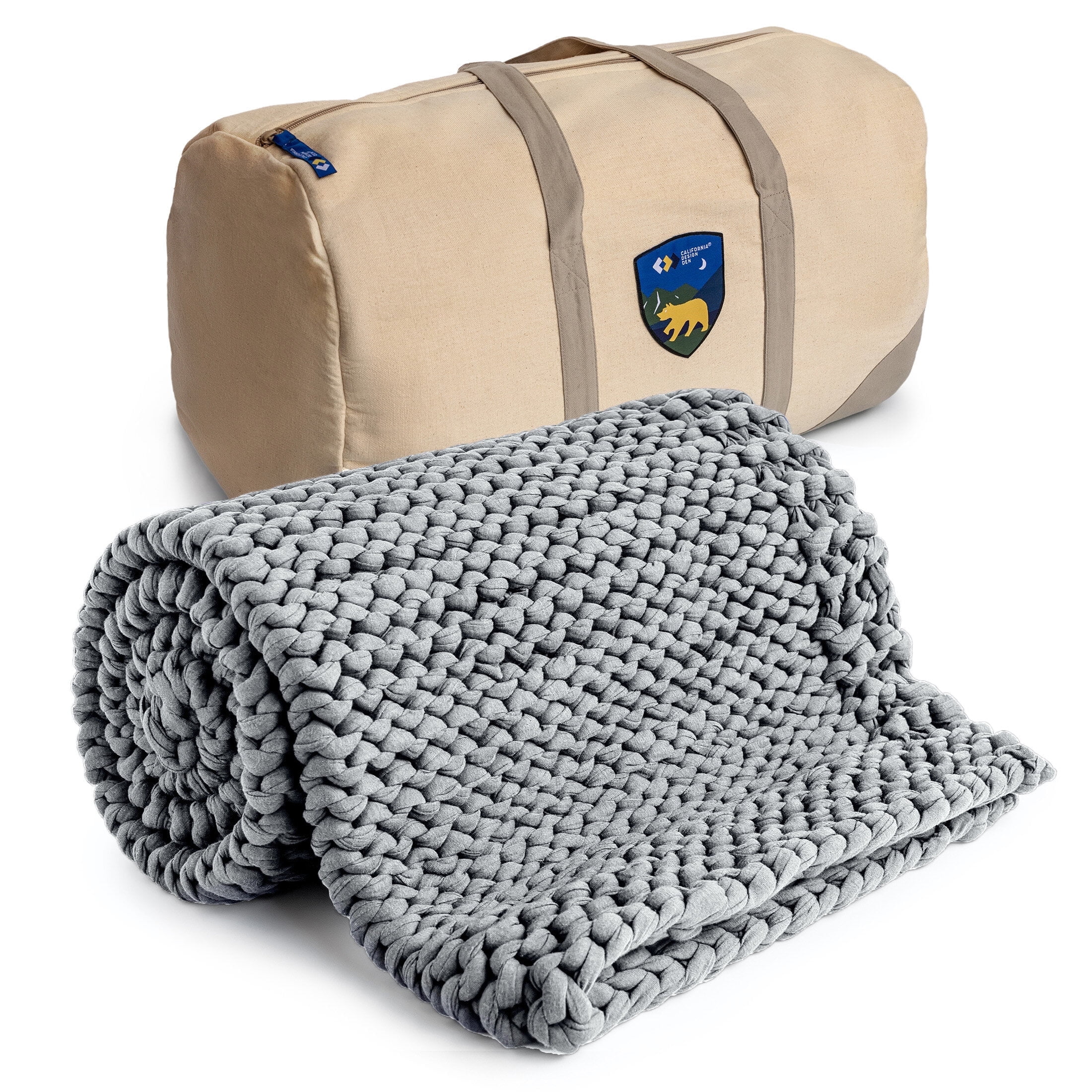 Cooling Handmade Chunky Knit Weighted Blanket 12 Pounds, 100 Cotton No Fillers, AllSeason Soft