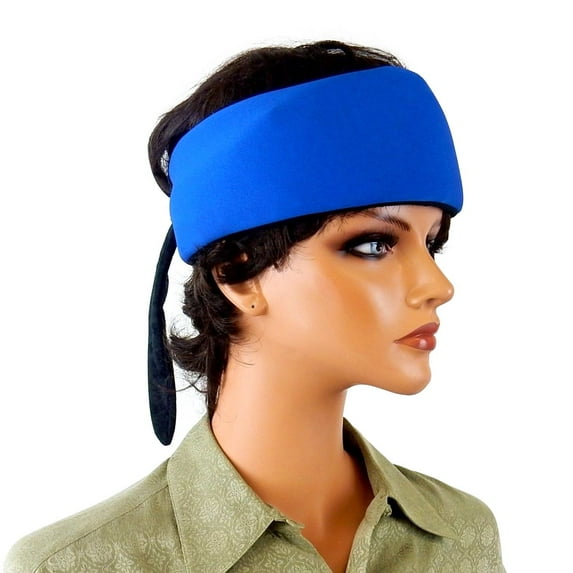 Cooling Head/Neck Wrap - Bandana with Freezable Gel Pack Insert, Red or Blue Shell. (Blue)