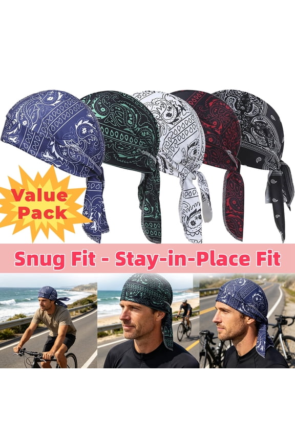 Cooling Head Scarf for Men, Elastic Cycling Sports Cap and Breathable Stretchy Bandana