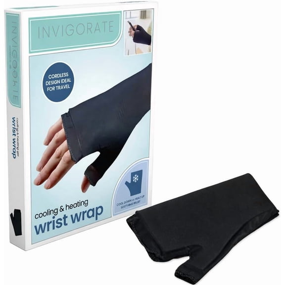 Cooling & Heating Gel Wrist Wrap  Reusable Hot & Cold Gel Pack with Full Thumb Coverage, Soft Stretch Fit, Mess-Free, One Size Fits Most, Travel-Friendly Wrist Wrap