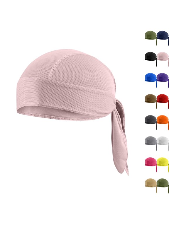 Cooling Helmet Liner, Sweat Wicking Dew Rag, Breathable Helmet Do Rags, Doo Rag for Men and Women Pink One Size