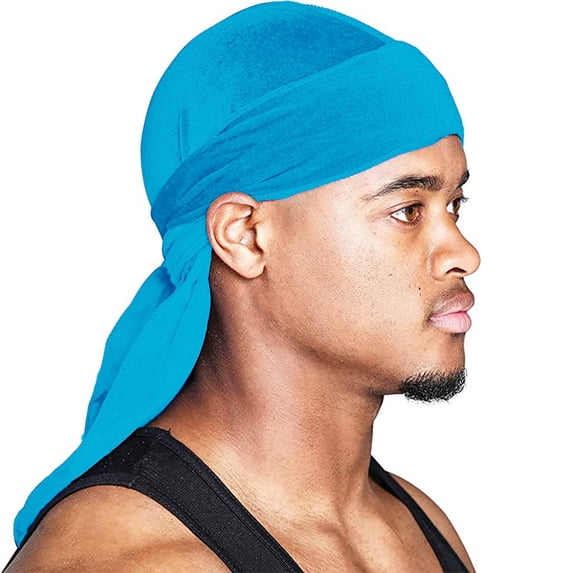 Cooling Helmet Liners - Do Rag Skull Caps for Men - Cooling Head Wraps, Hard Hat Liner - Motorcycle Pirate Bandana Blue