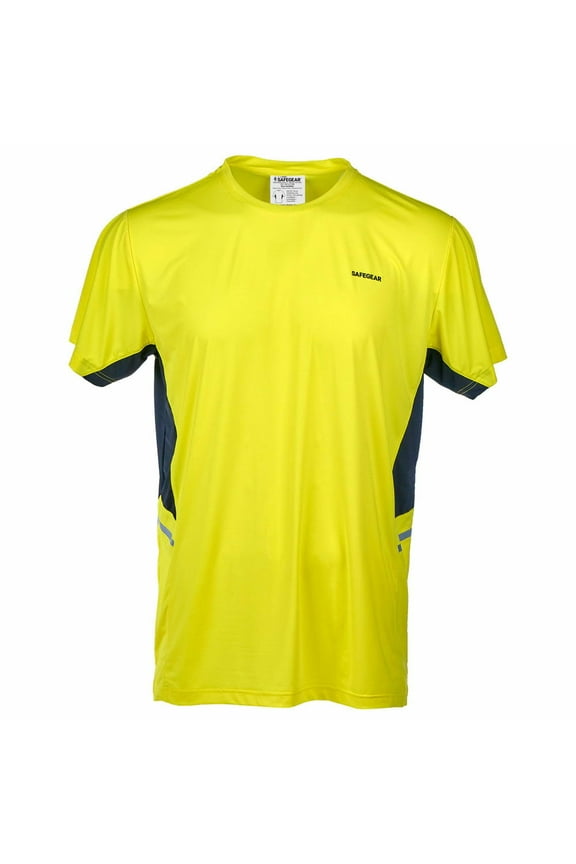 Cooling High Visibility Short Sleeve T-Shirt, Moisture Wicking, Side Vents, Large, SAFEGEAR
